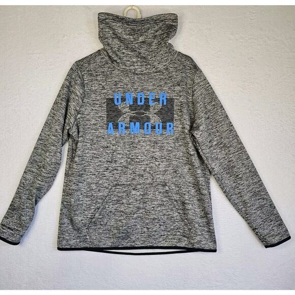 Under Armour Womens Fitness Training Pullover Top Cold Gear Sz Large Gray/blue - Picture 1 of 15